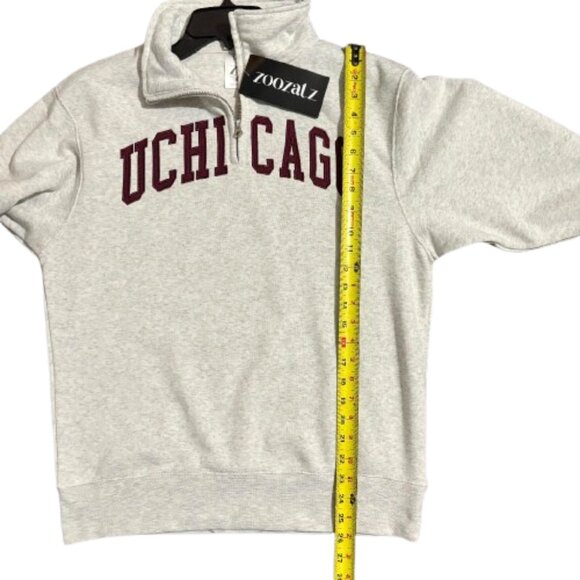 NWT ZooZatz NCAA U of Chicago Womans Oatmeal/Maroon 1/4 Zip Sweatshirt SZ M - Picture 7 of 8